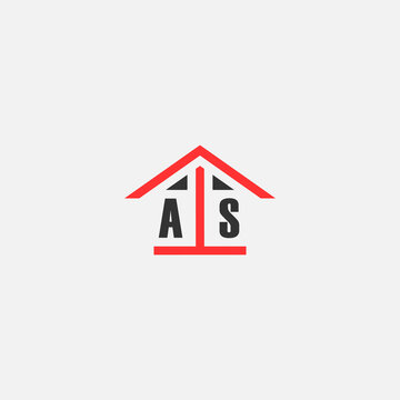 Initials Vektor Stok Home Logo Real Estate Logo