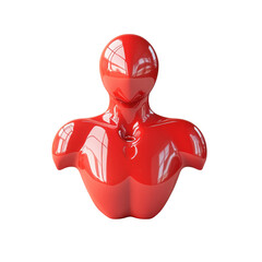 Poster - Red Glossy Bust Sculpture Art Abstract Female Figure 3D Rendered Stylish on transparent background