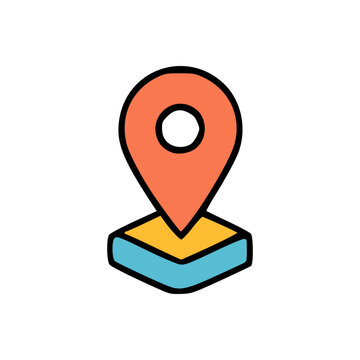 Map pointer vector illustration with modern outline and vibrant colors for navigation and GPS concept
