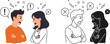 © Munir - Angry couple conflict illustration vector design for relationship problems and communication breakdown concept