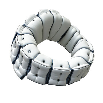 White cushion torus circle 3D render isolated geometry loop abstract on transparent background