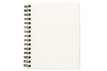 Fototapete - Closed white spiral notepad with blank pages on a transparent background, perfect for showcasing designs or adding text