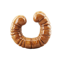 Poster - Abstract curved shape formed with brown glossy material on black creating on transparent background