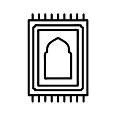 Poster - Minimalistic depiction of a Muslim prayer rug with arch doorway design