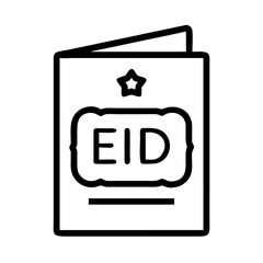 Poster - A simple black and white Eid greeting card illustration with star symbol