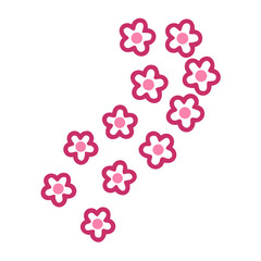 Poster - Delicate pink floral pattern on white background evoking springtime freshness and sweetness