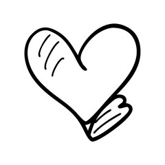 Poster - Simple heart outline sketch with additional design lines on the left side