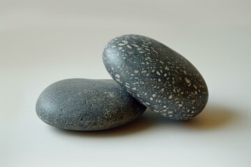 Poster - Two gray stones with different textures are creating a peaceful and zen atmosphere