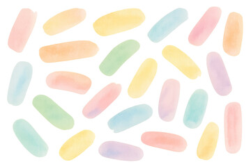 Aufkleber - Pastel watercolor brush strokes forming delicate, translucent pattern, lending artistic softness and ethereal quality to graphic design backgrounds