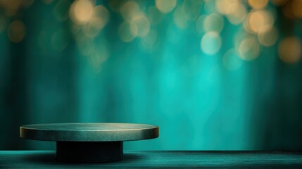 Poster - Elegant display platform with soft bokeh background, perfect for product showcasing