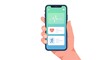 © RisaFitri - Hand holding smartphone with health monitoring app, illustration with minimalist design