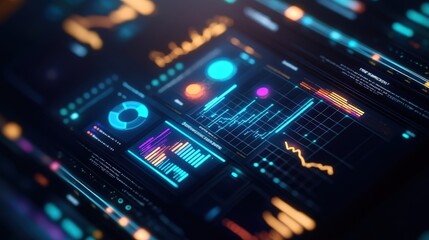Poster - High Tech Business Data Analytics Dashboard with Charts Graphs Charts Visualization Screen