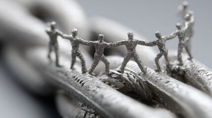 Poster - Group of people holding hands to represent adaptive team structure and flexible lattice systems in collaborative environments