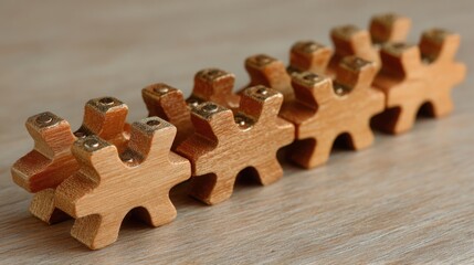 Poster - Charming wooden toy train representing childhood nostalgia, imagination, and creative play in a whimsical setting