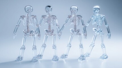 Poster - Three distinct skeletons in an engaging x-ray style representing business attitude within a radiograph icon concept