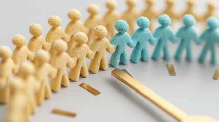 Poster - Group of people standing in a circle representing business navigator dial concept as a minimal dial representation
