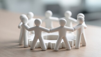Poster - Diverse group of people holding hands to symbolize unity and collaboration in achieving common goals together