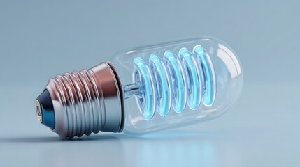 Poster - A bright light bulb emitting blue light symbolizing empowered execution and team symbols with positive energy