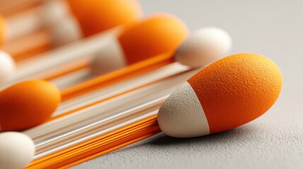Poster - Bunch of orange and white balls representing momentum-driven team with speed lines around depicting active engagement