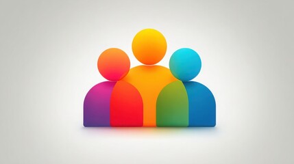 Poster - Vibrantly colored group of people representing professional drive spectrum and positive energy in a team environment