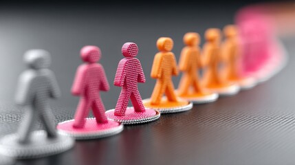 Poster - A group of diverse people standing in a line representing unity and shared mission in a collaborative environment