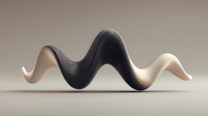 Poster - Black and white wave representing team energy waveform in an abstract oscillating visual design concept