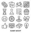 © MykolaIhor - Game night icon collection, fun gaming symbols. leisure and entertainment design set