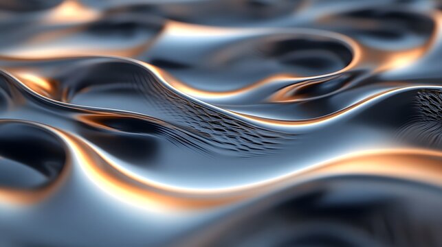 Smooth, colorful, shiny liquid metal.