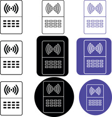 Fototapete - Collection of nine mobile wifi signal icons in various styles and colors on a white background display graphic
