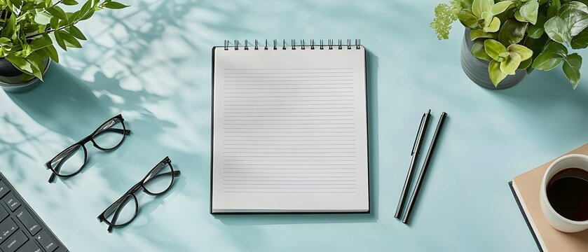 Light blue, white book, mockup view.