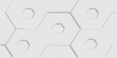 Aufkleber - White background with concentric hexagonal shapes creating a modern and minimalist design pattern element.
