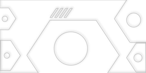 Aufkleber - White abstract design featuring geometric shapes and circles in a symmetrical arrangement design features clean lines and a minimalist style, creating a modern aesthetic.