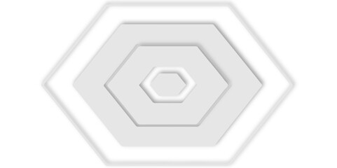 Aufkleber - White background with concentric hexagonal shapes creating a modern and minimalist design pattern element.