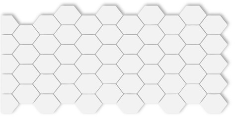 Aufkleber -  seamless pattern of white hexagon tiles arranged  geometric design creates a modern and minimalist aesthetic white background surface view.