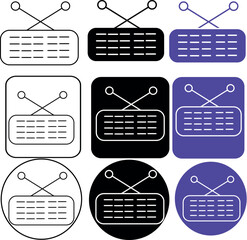  - A collection of nine wifi icons in varying shapes colors and line styles in a grid formation layout