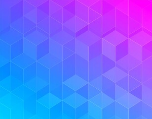 Fototapete - An isometric 3D cube pattern with blue to magenta color gradients, creating a modern and futuristic visual effect.