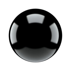 Leinwandbilder - A glossy black sphere with light reflections isolated against a plain black background in a studio shot