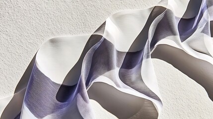 Poster - Abstract arrangement with shadow on a textured wall for contemporary decoration with waves