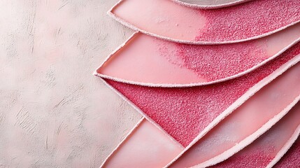 Poster - Abstract art composed of staggered pink shapes providing a sense of depth and texture creating a