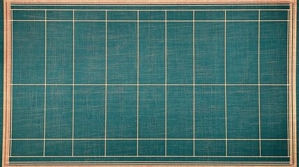 Poster - Abstract green chalkboard surface with lined grid design creates vintage backdrop