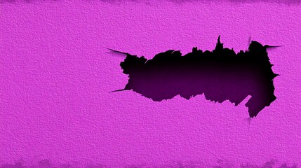 Poster - Abstract textured magenta backdrop with a central ragged dark void for design or text placement