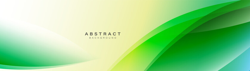 Fototapete - Abstract luminous green color gradient wave background. Wavy stripe lines design for banner, brochure, poster, cover, website, and header