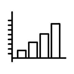 Poster - Depiction of bar chart with different heights to show statistical data for presentations. Bar chart with different heights to illustrate financial growth, sales analysis, or business performance.