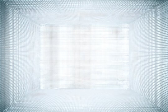 Abstract patterned white room with light