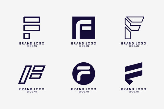 Modern Creative Letter F Logo Design Bundle – Minimalist Monogram Brand Identity Set. Branding Design for Business or Company