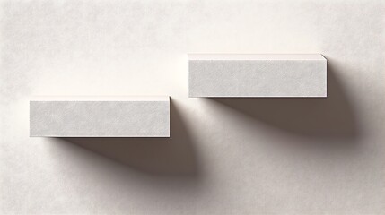 Poster - Monochromatic Minimalism: An abstract presentation of two textured rectangular shapes on a pale