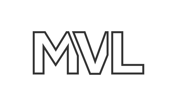MVL logo design template with strong and modern bold text. Initial based vector logotype featuring simple and minimal typography. Trendy company identity.