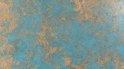 Poster - Textured turquoise and gold background with mottled and aged appearance reminiscent of antique