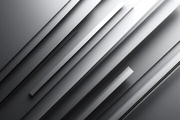 Aufkleber - Diagonal arrangement of gray and white rectangular shapes with varying shades and shadows creating a minimalist abstract design