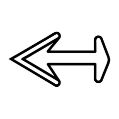 Poster - Illustration of a bold black outline arrow pointing both left and right on a white isolated background
